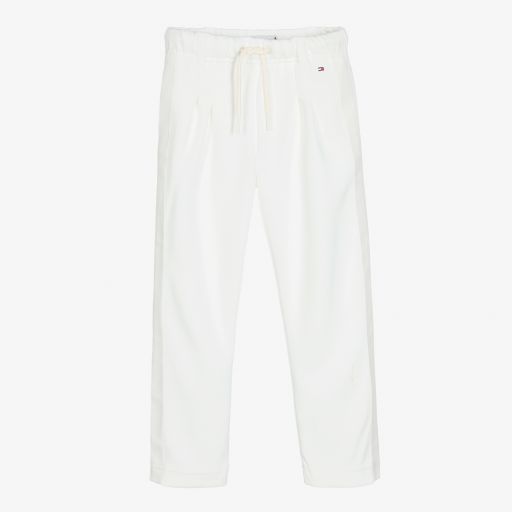 Tommy Hilfiger-Girls Ivory Viscose Joggers | Childrensalon Outlet