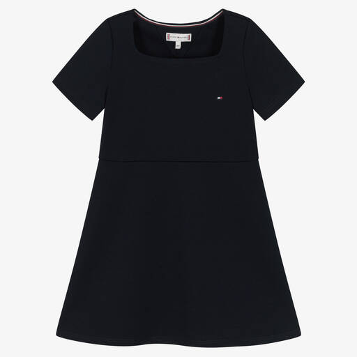 Tommy Hilfiger-Girls Navy Blue Jersey Dress | Childrensalon Outlet