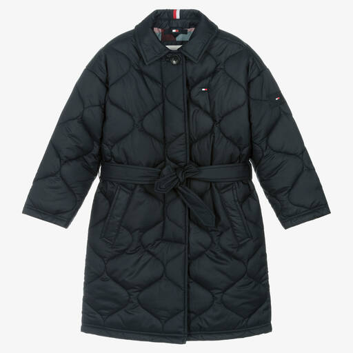 Tommy Hilfiger-Синее стеганое пальто для девочек | Childrensalon Outlet