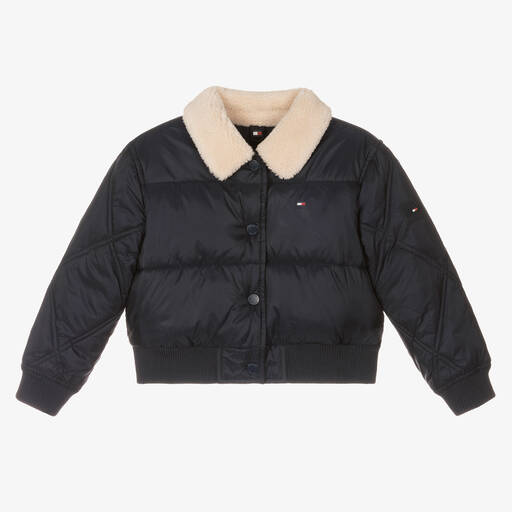 Tommy Hilfiger-Navyblaue Steppjacke für Mädchen | Childrensalon Outlet