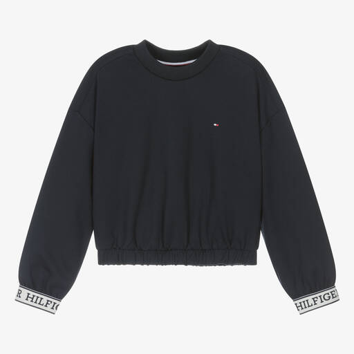 Tommy Hilfiger-Синий свитшот из вискозы для девочек | Childrensalon Outlet