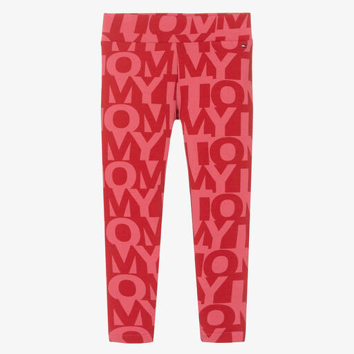 Tommy Hilfiger-Girls Pink Cotton Logo Leggings | Childrensalon Outlet