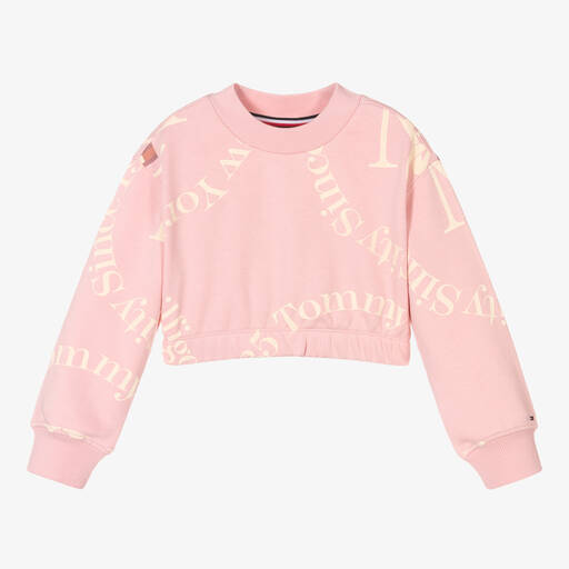 Tommy Hilfiger-Rosa, kurzes Sweatshirt (M) | Childrensalon Outlet