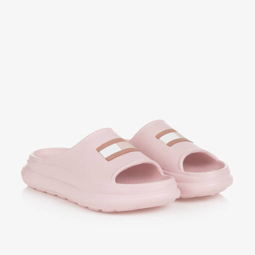Tommy Hilfiger-شبشب سلايدرز مطاط لون زهري للبنات | Childrensalon Outlet