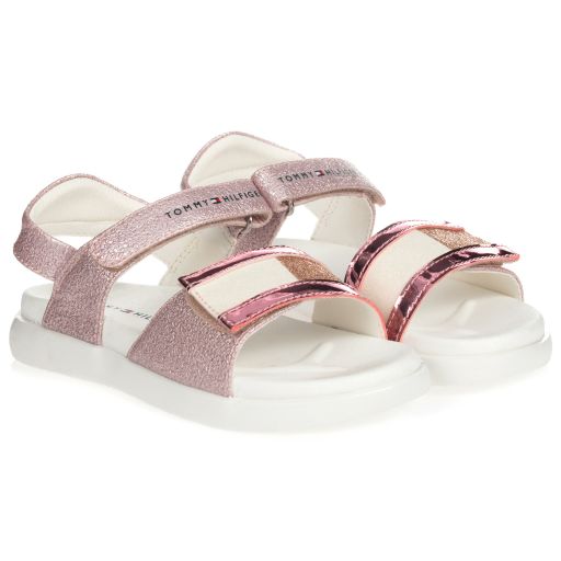 Tommy Hilfiger-Girls Shimmery Pink Sandals | Childrensalon Outlet