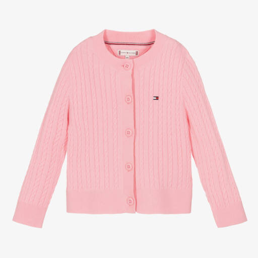 Tommy Hilfiger-Girls Soft Knit Pink Cardigan | Childrensalon Outlet