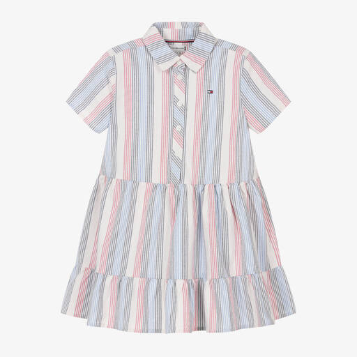 Tommy Hilfiger-Girls Striped Cotton Dress | Childrensalon Outlet