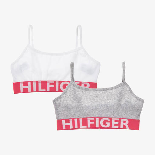 Tommy Hilfiger-صدرية كروب قطن لون أبيض و رمادي للبنات (عدد 2) | Childrensalon Outlet