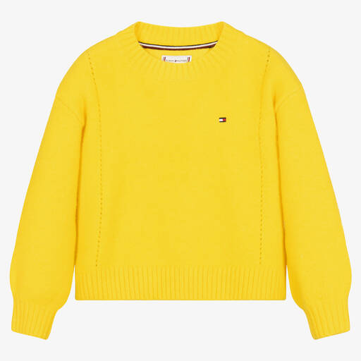 Tommy Hilfiger-Желтый свитер с флажком для девочек | Childrensalon Outlet