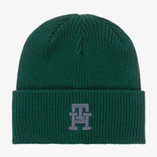 Tommy Hilfiger-Grüne Beanie aus Biobaumwolle | Childrensalon Outlet