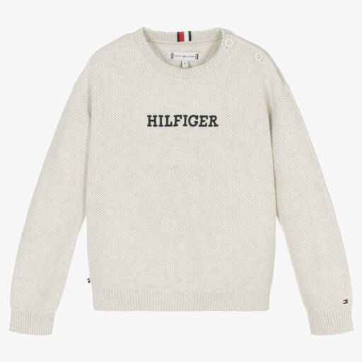 Tommy Hilfiger-Серый трикотажный свитер | Childrensalon Outlet