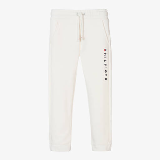Tommy Hilfiger-Ivory Cotton Logo Joggers | Childrensalon Outlet