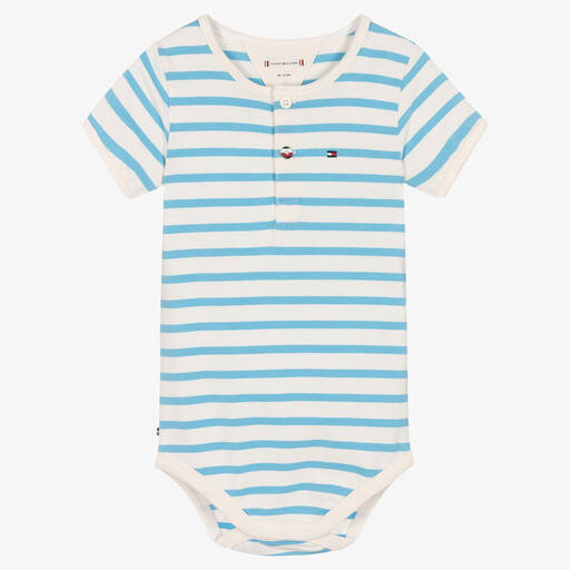 Tommy Hilfiger-Кремовое боди в голубую полоску | Childrensalon Outlet