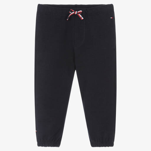Tommy Hilfiger-Navy Blue Cotton Baby Joggers | Childrensalon Outlet