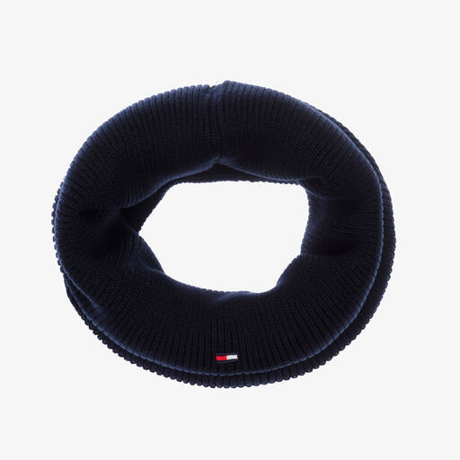 Tommy Hilfiger-Navy Blue Knitted Logo Snood | Childrensalon Outlet