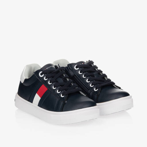 Tommy Hilfiger-Navy Blue Lace-Up Trainers | Childrensalon Outlet