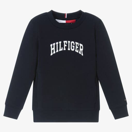 Tommy Hilfiger-Navy Blue Logo Sweatshirt | Childrensalon Outlet