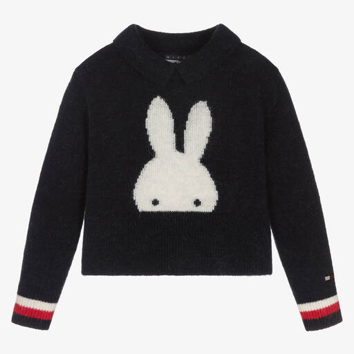 Tommy Hilfiger-Navy Blue Wool Miffy Knit Sweater | Childrensalon Outlet