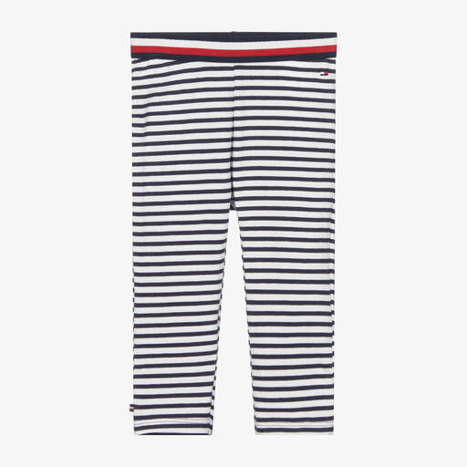 Tommy Hilfiger-ليغنغز قطن عضوي جرسي لون أبيض و كحلي | Childrensalon Outlet
