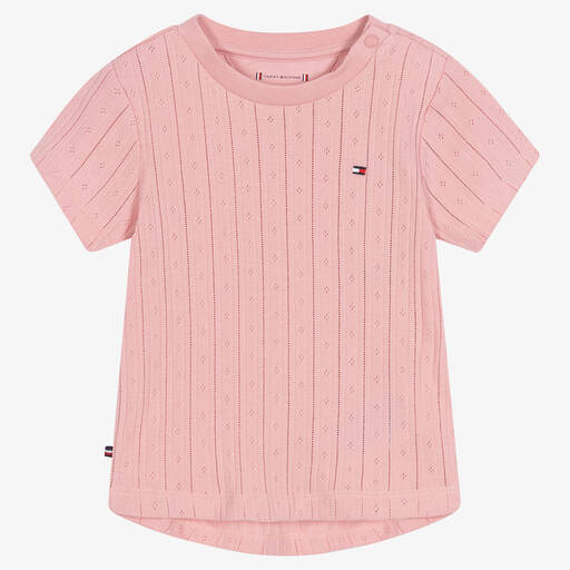 Tommy Hilfiger-Pink Cotton Baby T-Shirt | Childrensalon Outlet