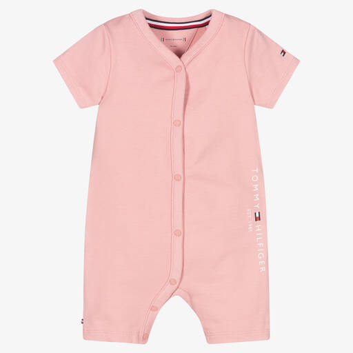 Tommy Hilfiger-Розовый песочник из хлопкового джерси | Childrensalon Outlet