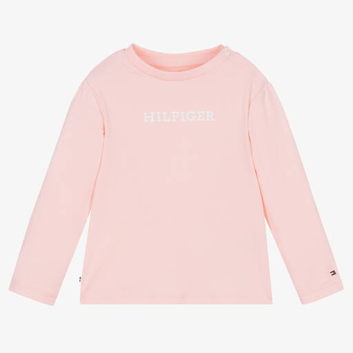 Tommy Hilfiger-Rosa Oberteil aus Baumwolljersey | Childrensalon Outlet