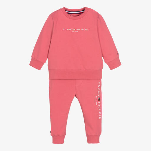 Tommy Hilfiger-Pink Logo Baby Tracksuit | Childrensalon Outlet