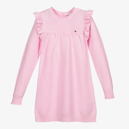 Tommy Hilfiger-Pink Organic Cotton Knit Dress | Childrensalon Outlet