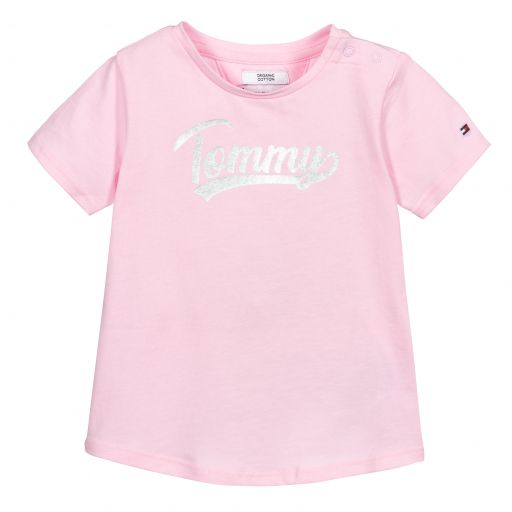 Tommy Hilfiger-Pink Organic Cotton T-Shirt | Childrensalon Outlet