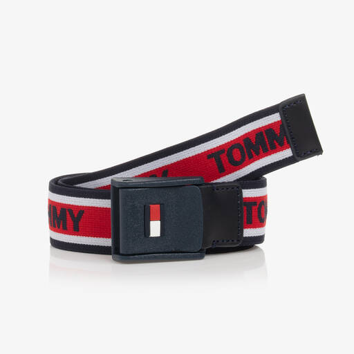 Tommy Hilfiger-Ceinture rouge à bandes  | Childrensalon Outlet