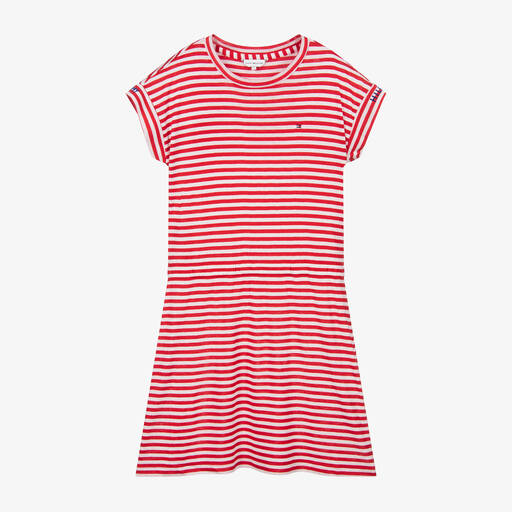 Tommy Hilfiger-Red Striped Lyocell Dress | Childrensalon Outlet