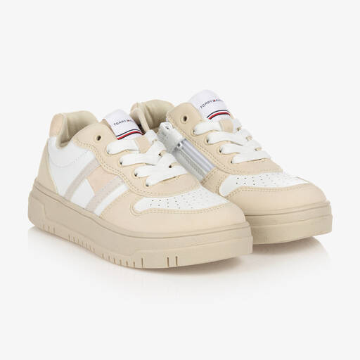 Tommy Hilfiger-Teen Kunstleder-Sneakers beige/weiß | Childrensalon Outlet