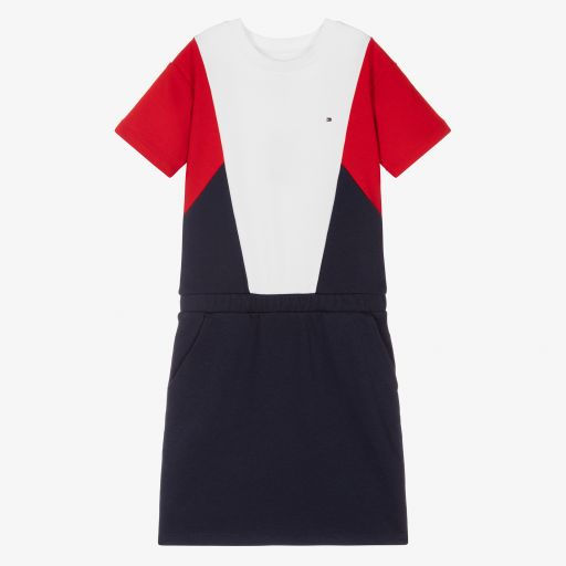 Tommy Hilfiger-Blaues Teen Kleid in Blockfarben | Childrensalon Outlet