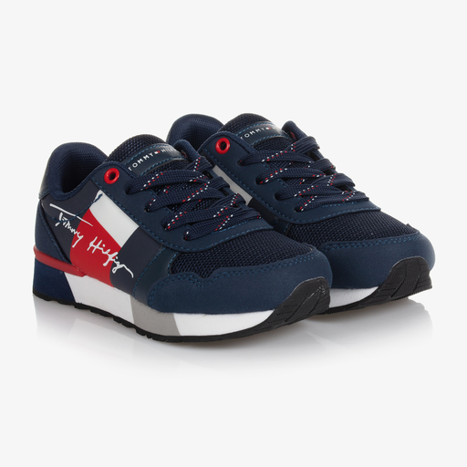 Tommy Hilfiger-Teen Blue Lace-Up Trainers | Childrensalon Outlet