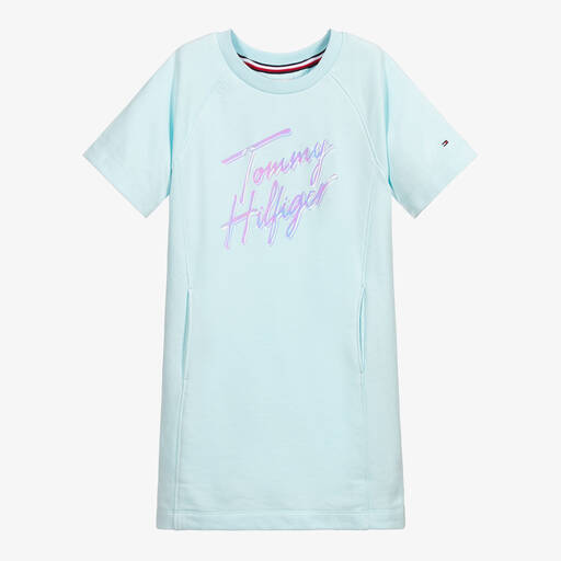 Tommy Hilfiger-Teen Blue T-Shirt Logo Dress | Childrensalon Outlet
