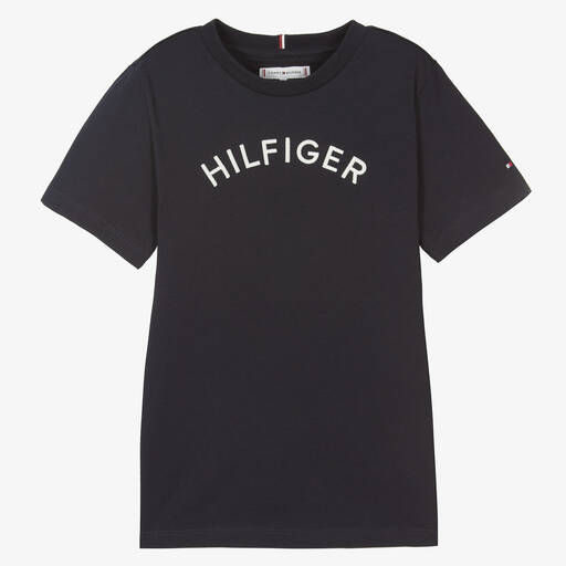 Tommy Hilfiger-Teen Boys Blue Cotton Logo T-Shirt | Childrensalon Outlet