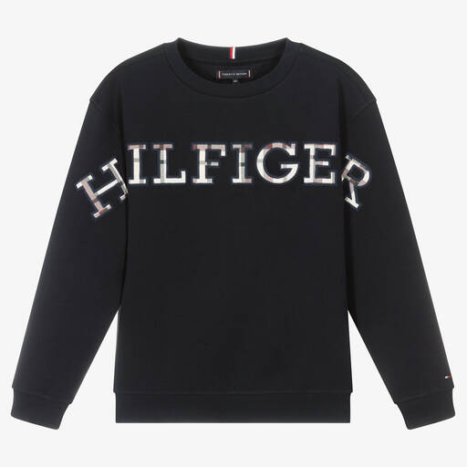 Tommy Hilfiger-Teen Boys Blue Cotton Sweatshirt | Childrensalon Outlet