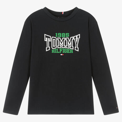 Tommy Hilfiger-Синий хлопковый топ для мальчиков-подростков | Childrensalon Outlet