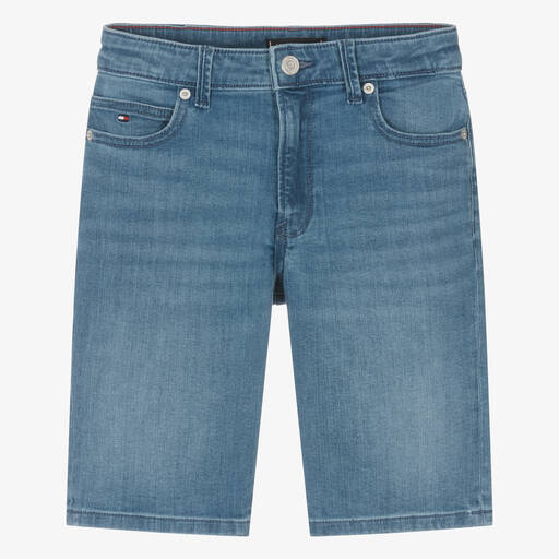 Tommy Hilfiger-Teen Boys Blue Denim Shorts | Childrensalon Outlet