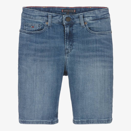 Tommy Hilfiger-Teen Boys Blue Denim Slim Fit Shorts | Childrensalon Outlet