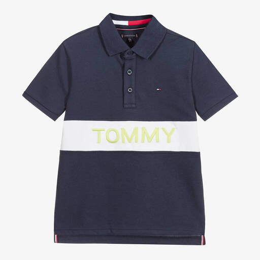 Tommy Hilfiger-Polo bleu Ado garçon | Childrensalon Outlet