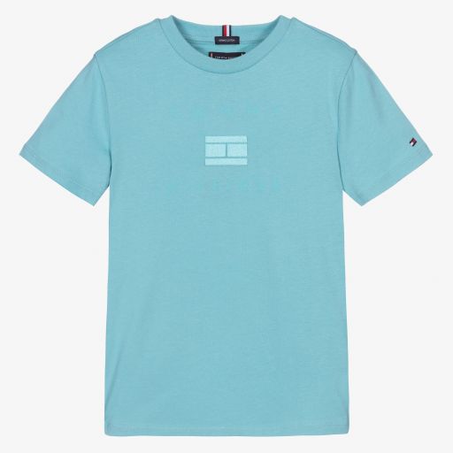 Tommy Hilfiger-Blaues Teen T-Shirt für Jungen | Childrensalon Outlet