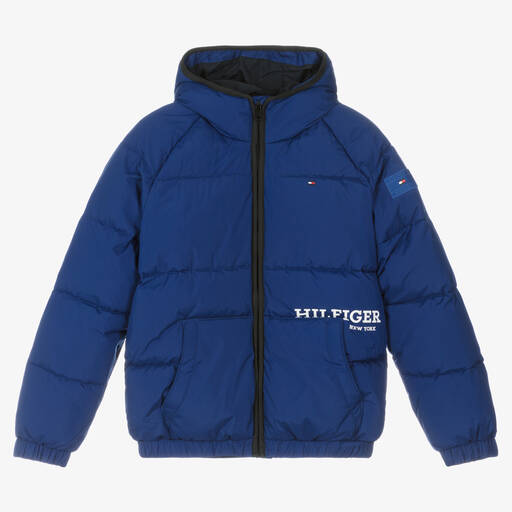 Tommy Hilfiger-Teen Boys Blue Puffer Jacket | Childrensalon Outlet