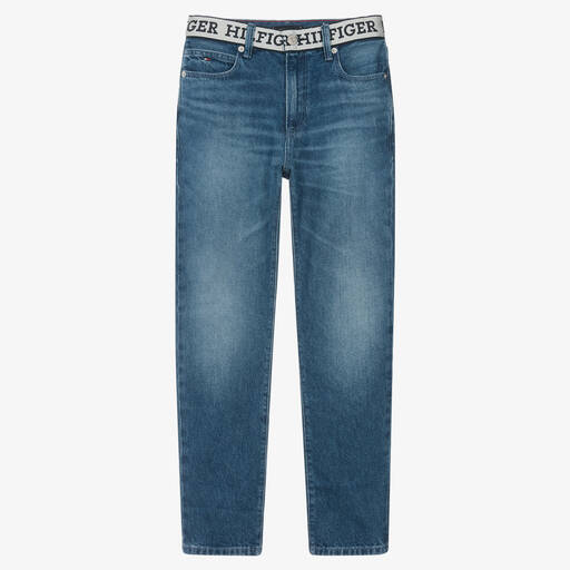 Tommy Hilfiger-Teen Boys Blue Straight Fit Denim Jeans | Childrensalon Outlet