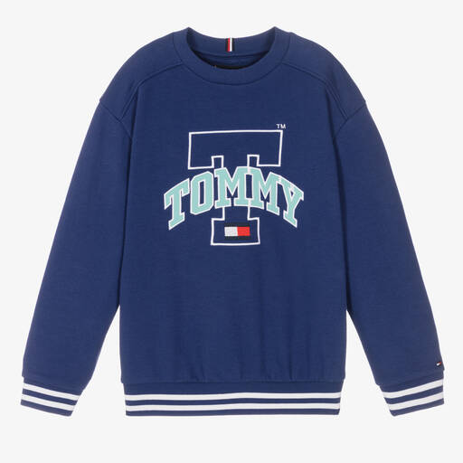 Tommy Hilfiger-Teen Boys Indigo Blue Logo Sweatshirt | Childrensalon Outlet