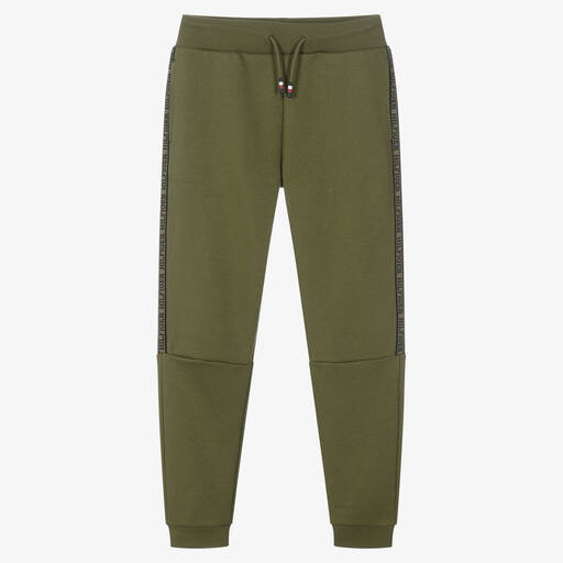 Tommy Hilfiger-Teen Boys Khaki Green Joggers | Childrensalon Outlet