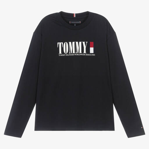 Tommy Hilfiger-Teen Boys Navy Blue Logo Top | Childrensalon Outlet