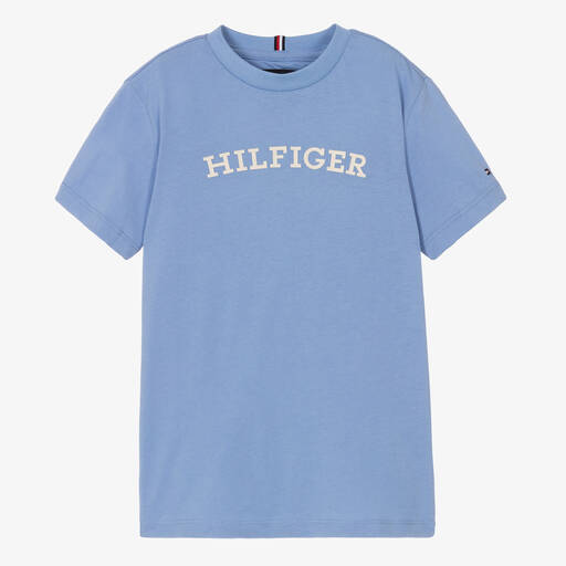 Tommy Hilfiger-Teen Boys Pale Blue Cotton T-Shirt | Childrensalon Outlet