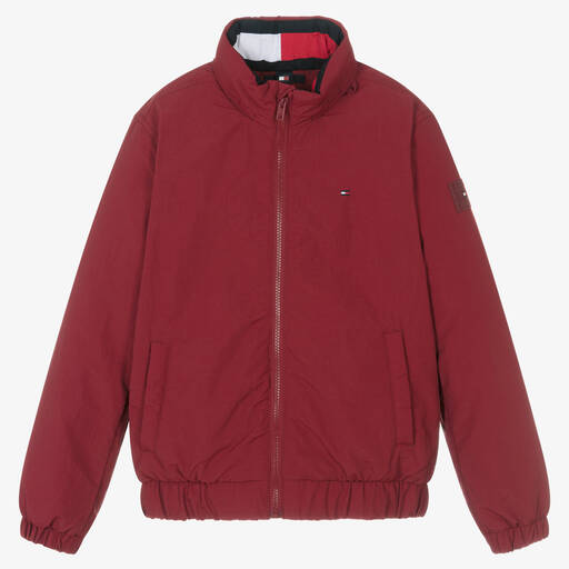 Tommy Hilfiger-Rote gefütterte Teen Jacke | Childrensalon Outlet