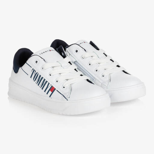 Tommy Hilfiger-Baskets blanches Ado garçon | Childrensalon Outlet